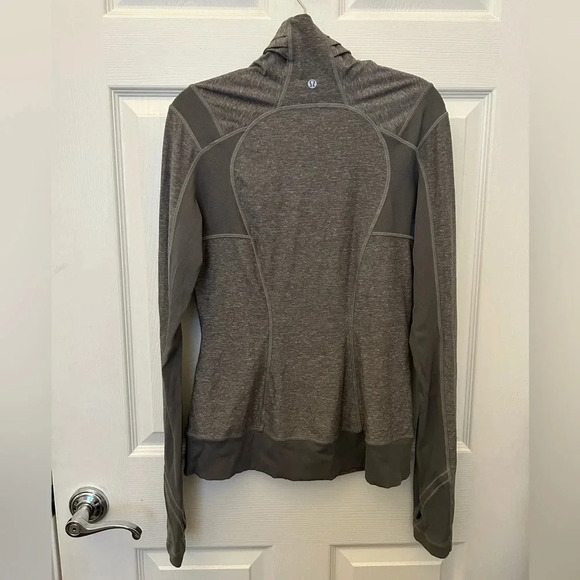 ! LULULEMON Bhakti Yoga Jacket Grey Heathered Slate Double Zip High Coll… - Picture 5 of 9